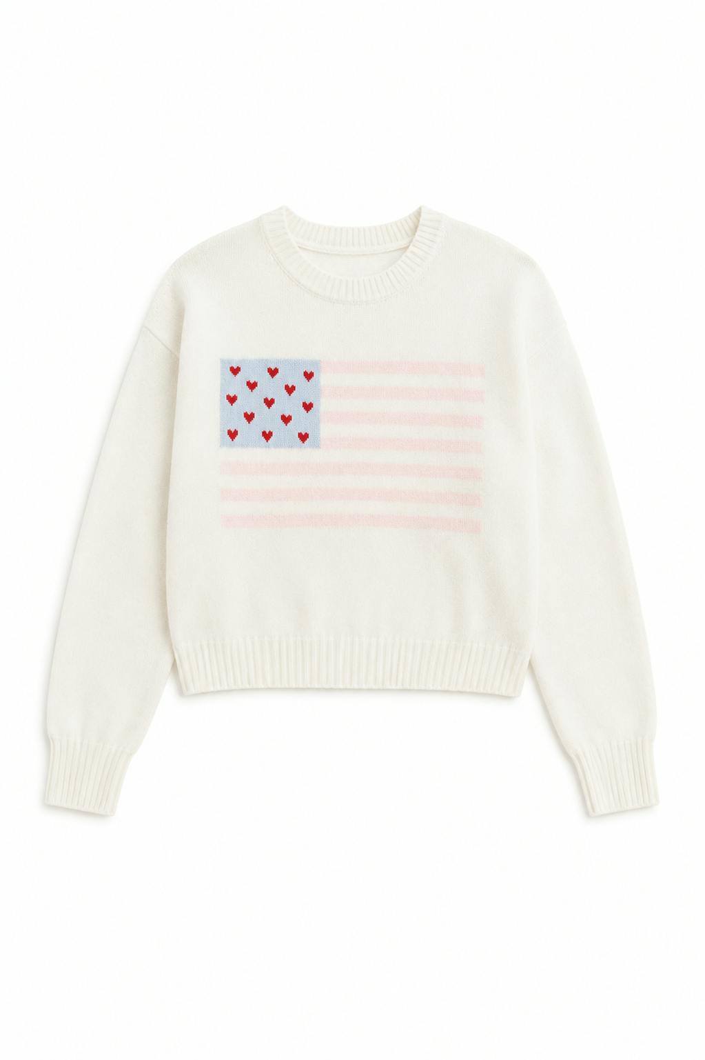 Tiegan White American Flag Sweater