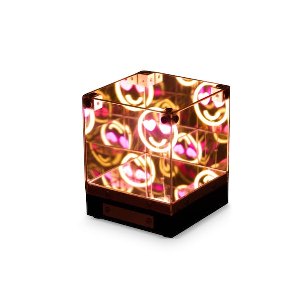 LED 3D Mirror Cube-Smile