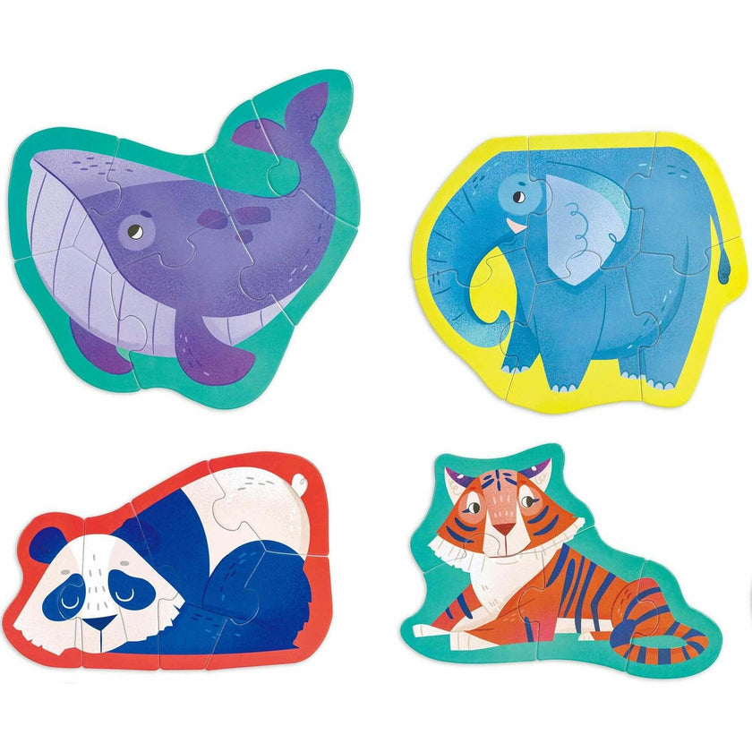 Hape: Jungle Friends Puzzle - 10 Mini Animal Shaped Puzzles