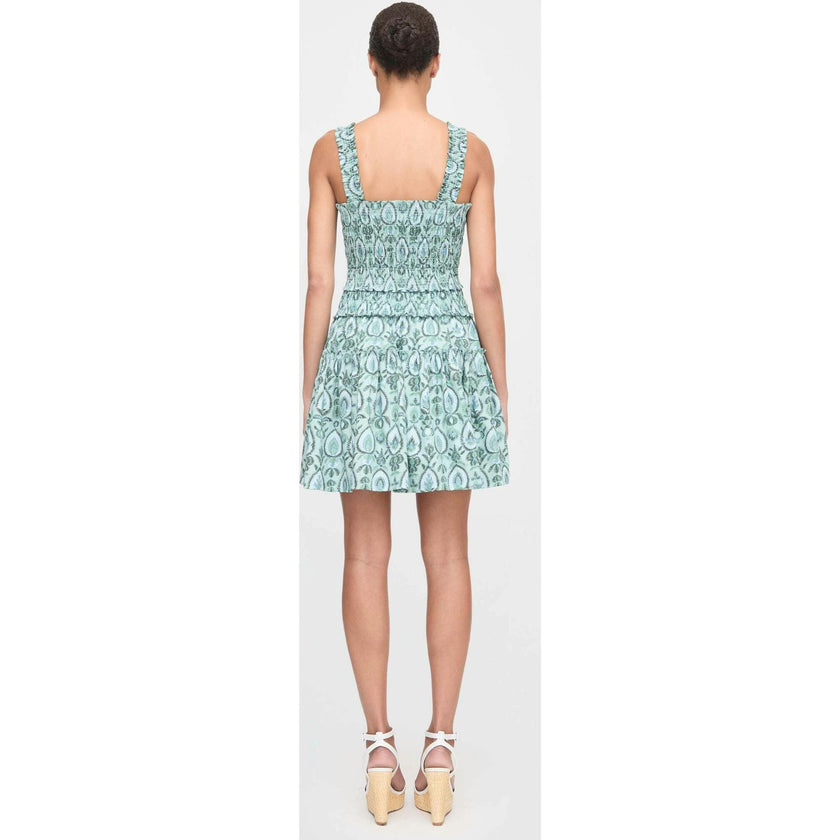 The Azalea Mini Nap Dress - Green Palm Ikat