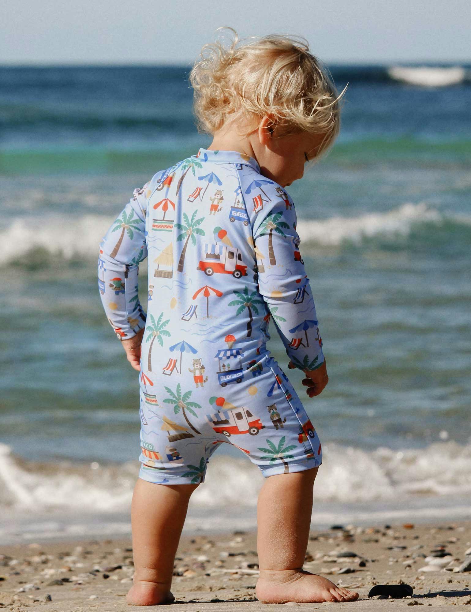 Printed L/S Sunsuit and Hat Cancun Print