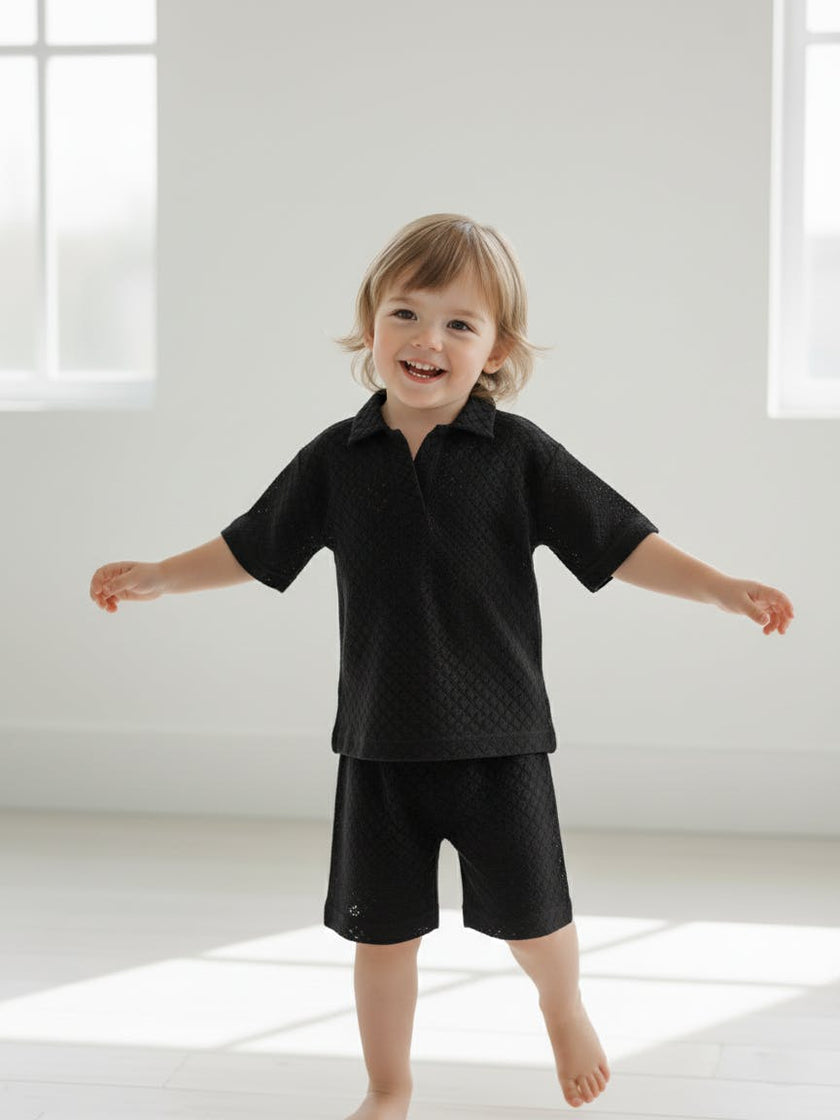 Harley Shorts and T-Shirt Set Black