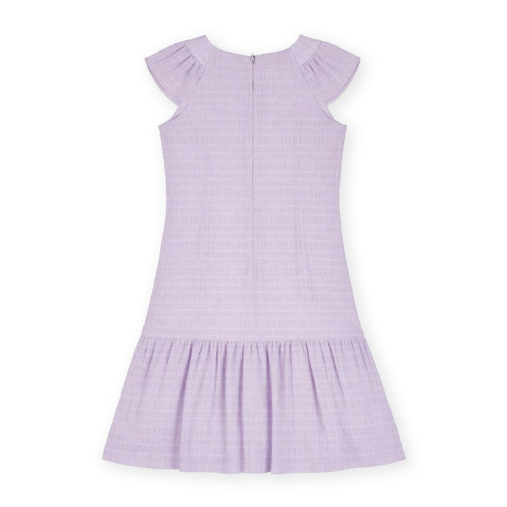 Crinkle Lawn Dress With Shirred Hem Ruffle