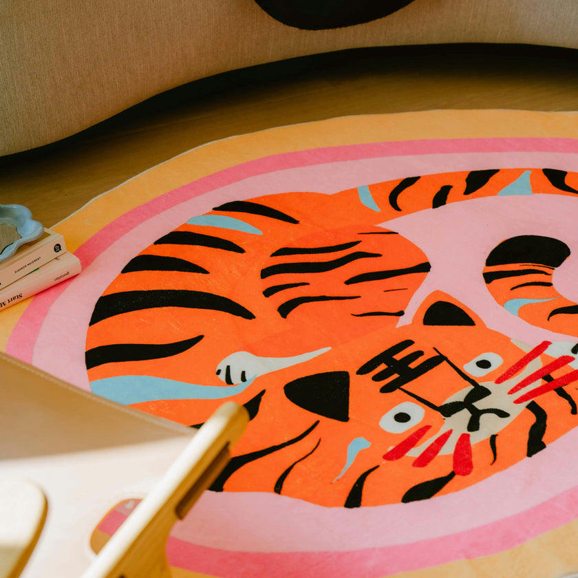 Oval Tiger Area Rug by Lu Yang
