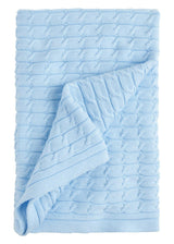 Cable Knit Blanket - Light Blue