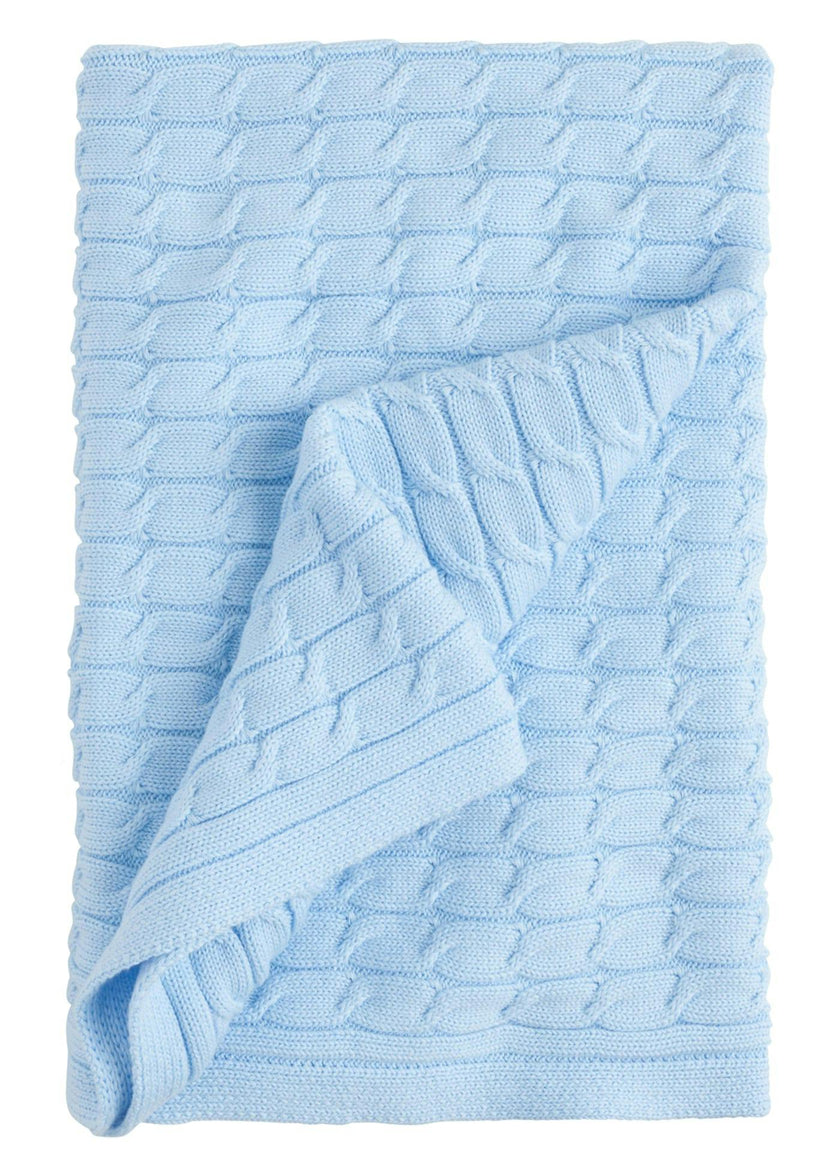 Cable Knit Blanket - Light Blue