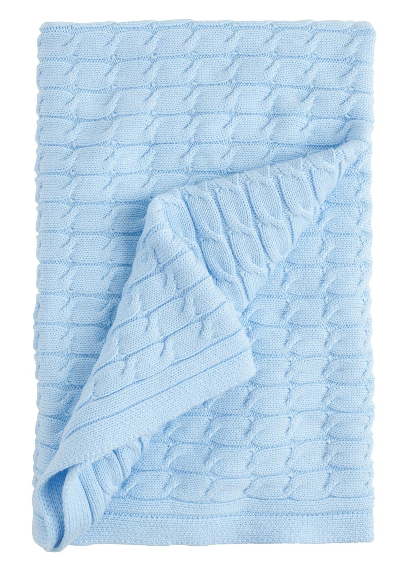 Cable Knit Blanket - Light Blue