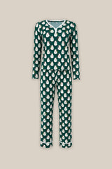 So Soft Henley Pajama Set in Very Merry Santa
