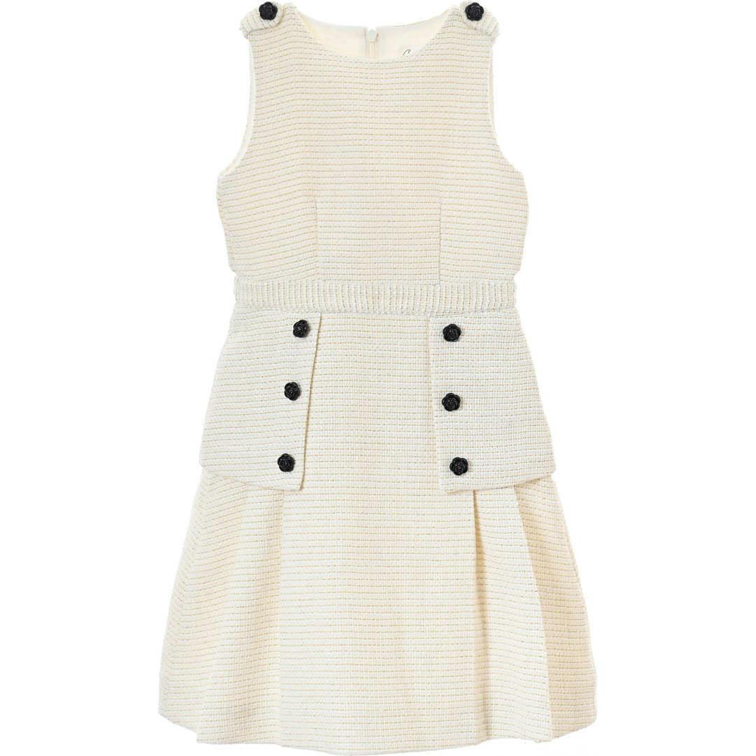 Daphne dress (ivory with gold metallic thread)
