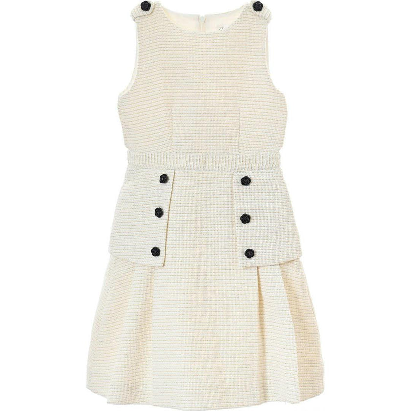 Daphne dress (ivory with gold metallic thread)
