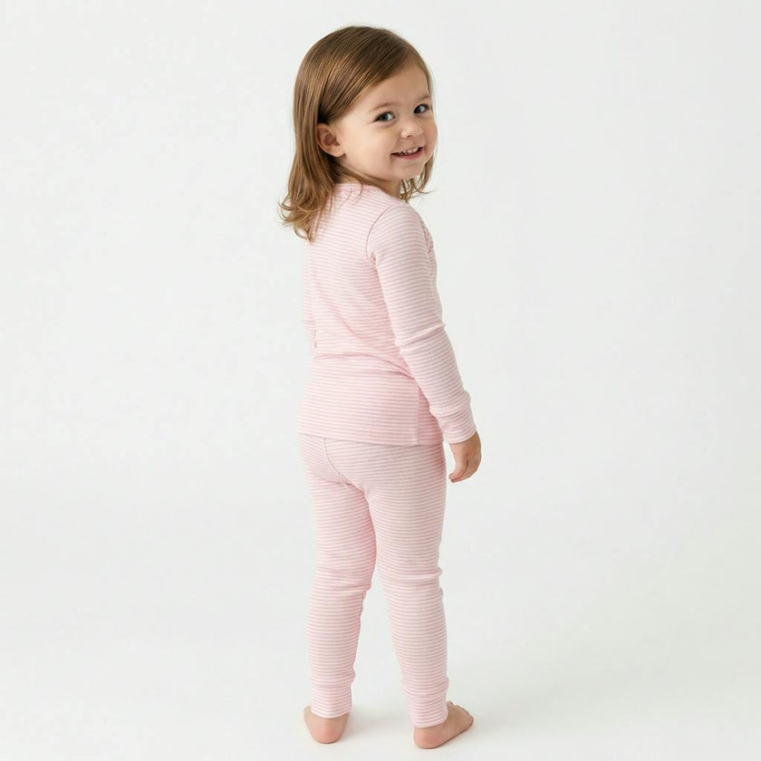 Peony Stripe Bamboo Toddler Pajama Set