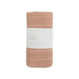 Cotton Muslin Swaddle Blanket - Mauve Stripe