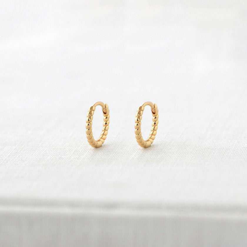 Twisted Hinged Huggie Hoop Earrings