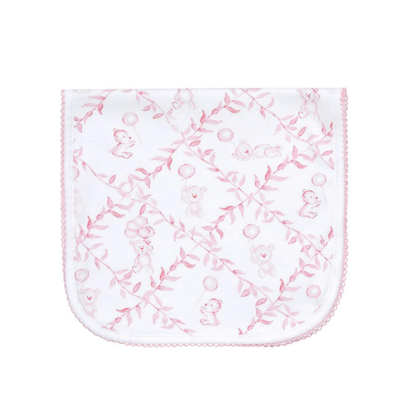 Pink Bears Trellace Burp Cloth