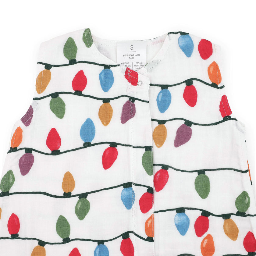 Cotton Muslin Sleep Bag - Christmas Bulbs