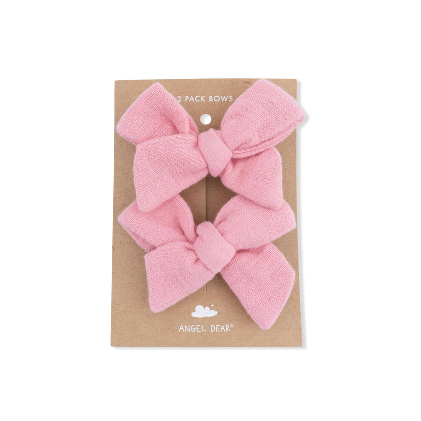 Solid Muslin Poignant Pink - Tutu Bubble & 2 Pack Bow Clips Set