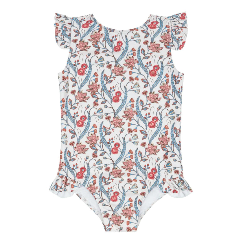 girls mercado bloom ruffle cap sleeve one piece