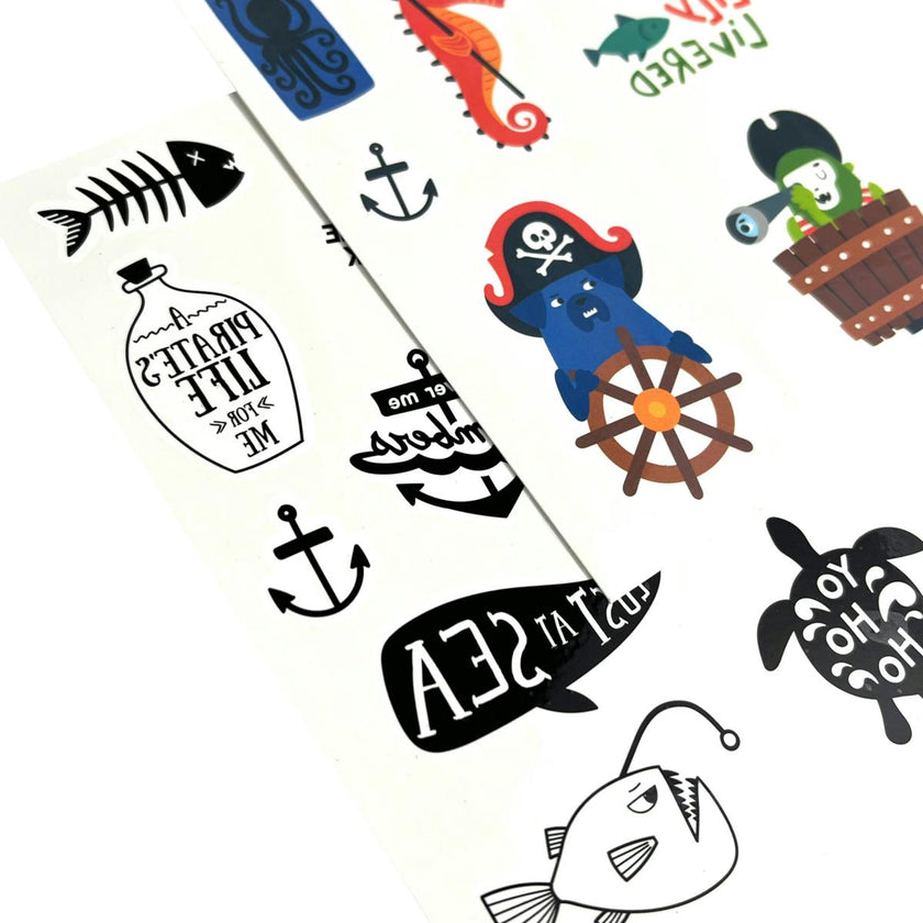 Tattoo Palooza Temporary Tattoos Mini Pack - Pirate's Life - 3 Sheets