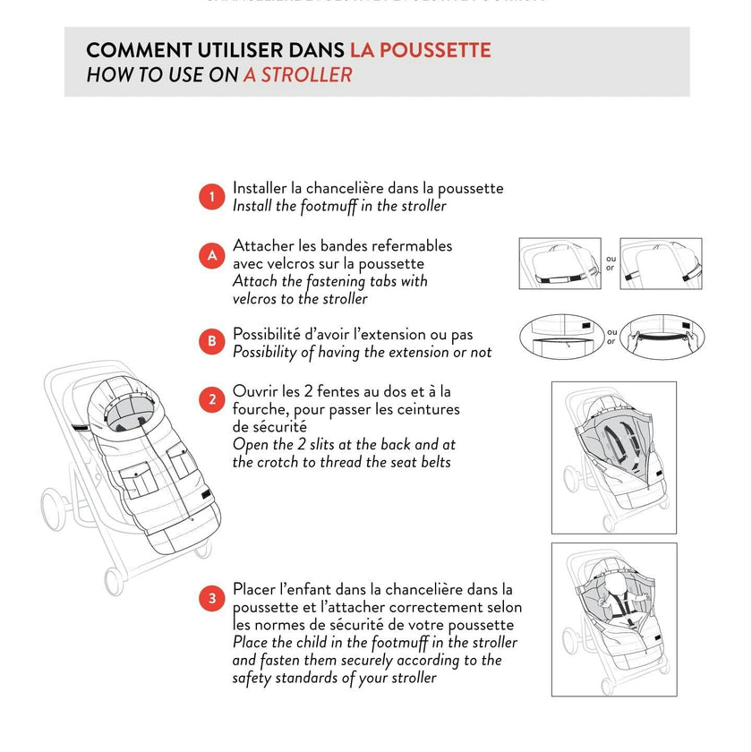 Evolutive Baby Footmuff Designed for Car Seat and Stroller