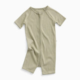 Ribbed Zip Summer Pajamas