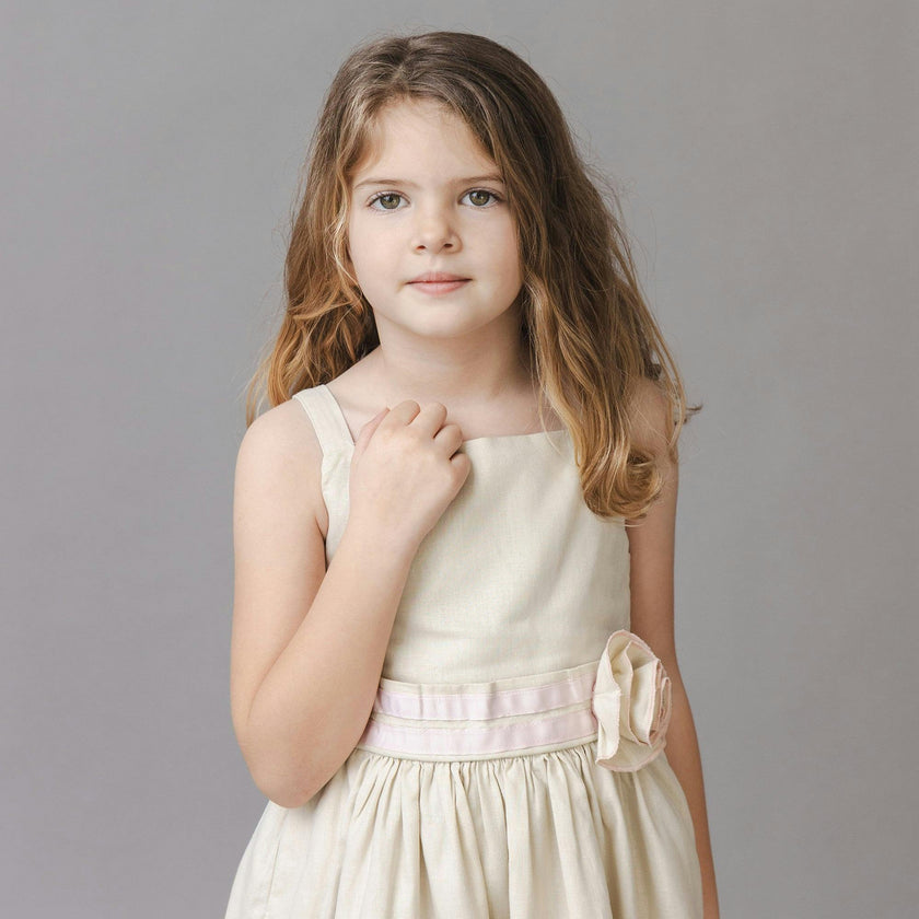 Linen Cami Rosette Dress