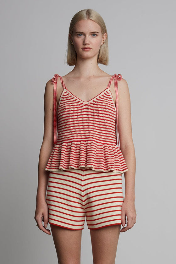 MALI STRIPE CAMI | IVORY + ROSSO STRIPE