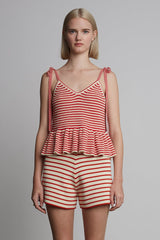 MALI STRIPE CAMI | IVORY + ROSSO STRIPE