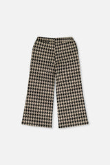 Flare Pants Black And Beige Houndstooth