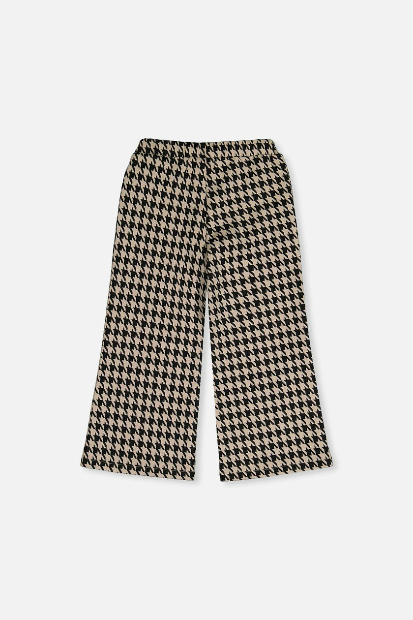 Flare Pants Black And Beige Houndstooth