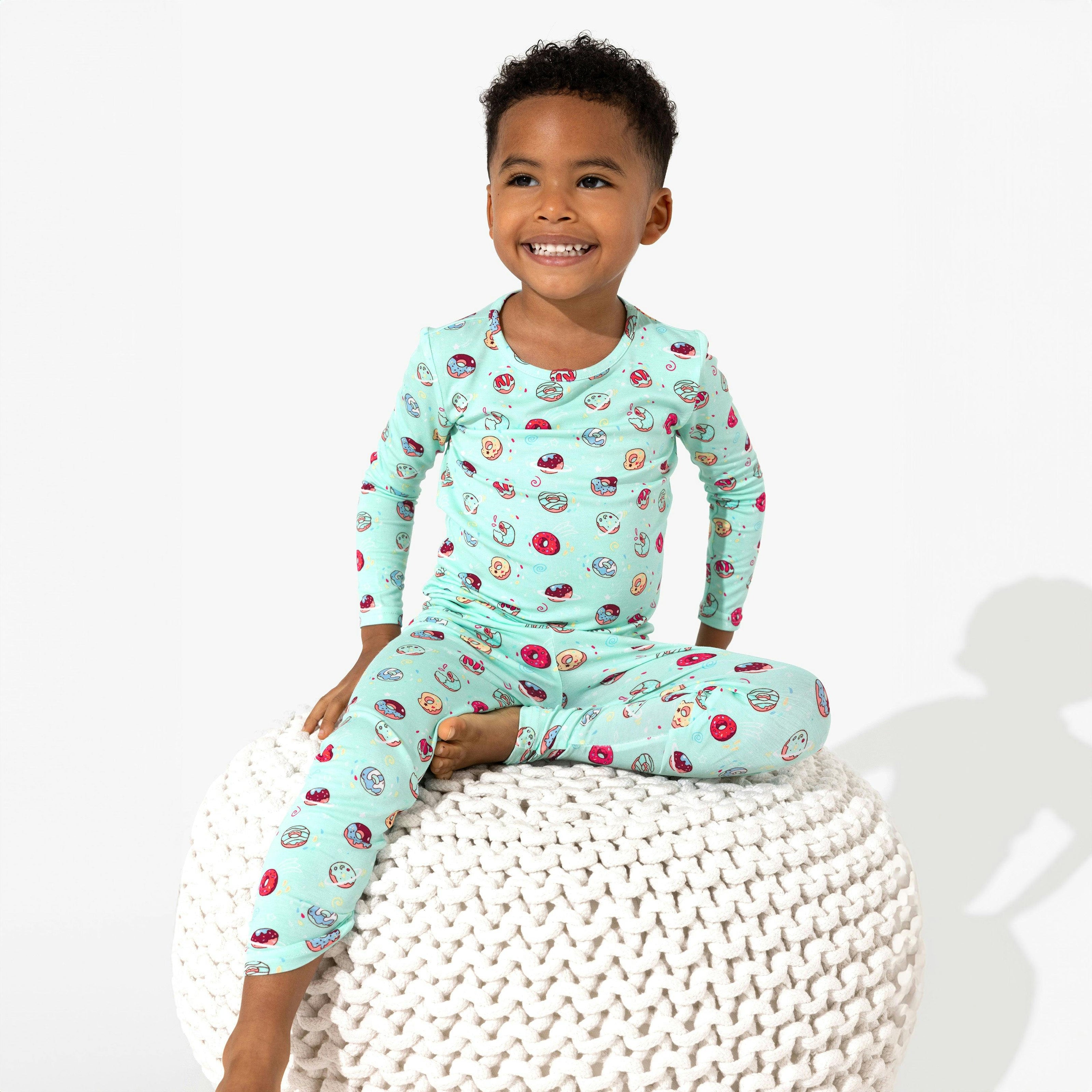 Blue Space Donut Bamboo Kids Pajamas