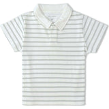 Organic Collar Tee & Shorts Set - Fog Stripes