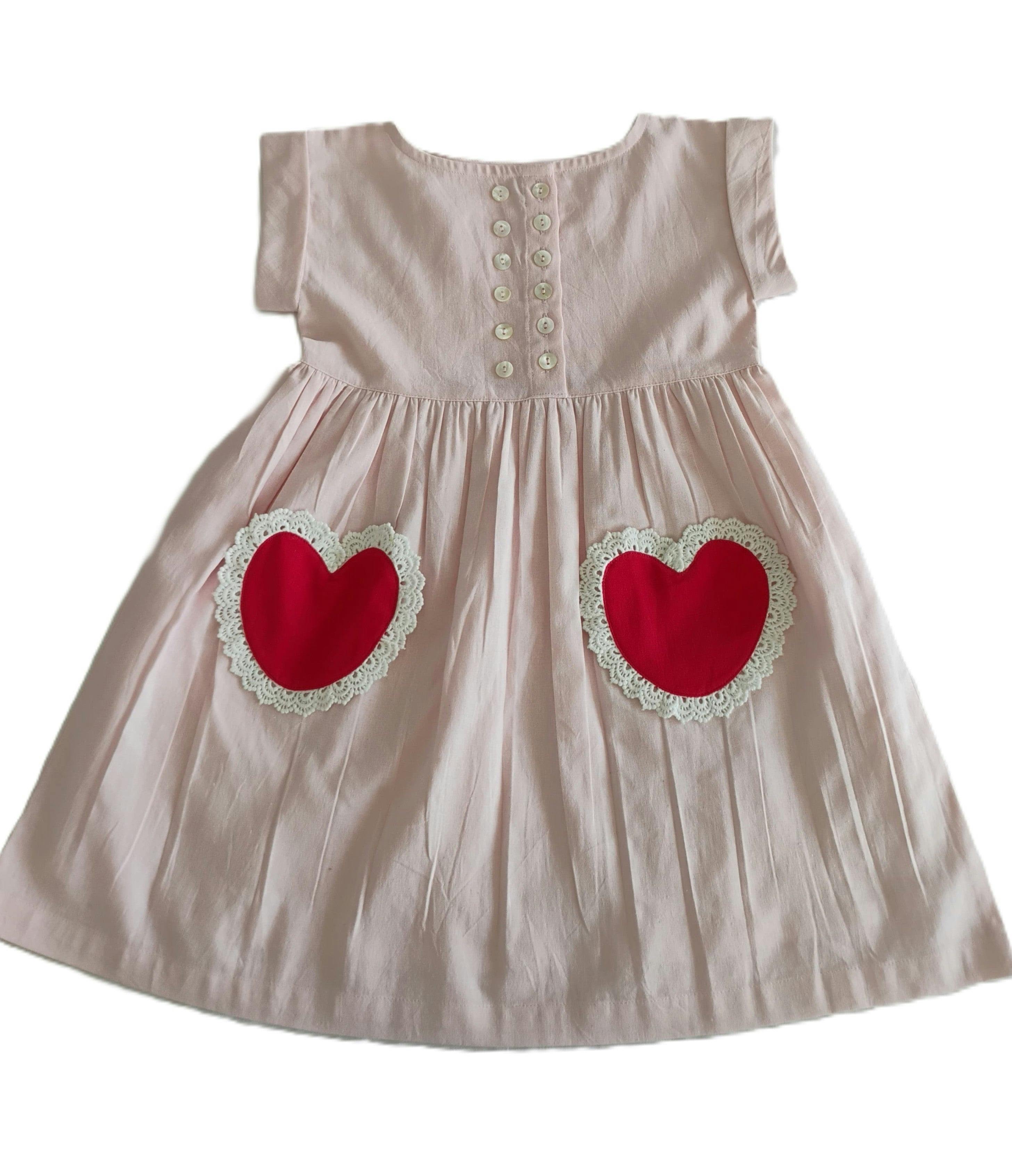 Amore Heart Dress Soft Pink