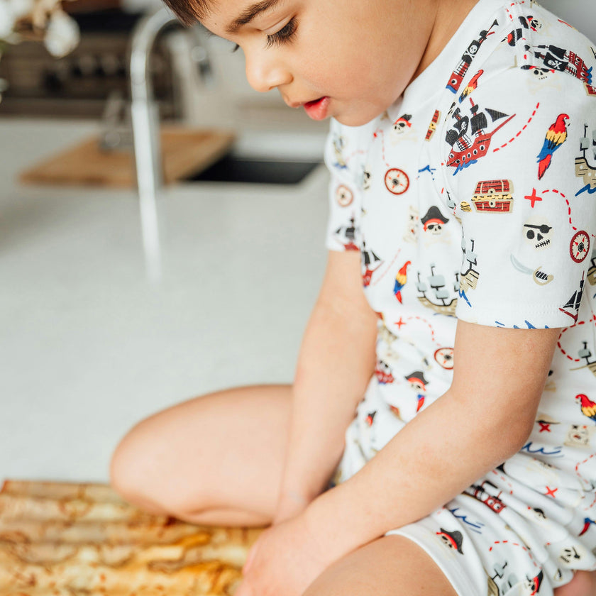The Organic Short Sleeve Pajama Set [Ahoy Mates]