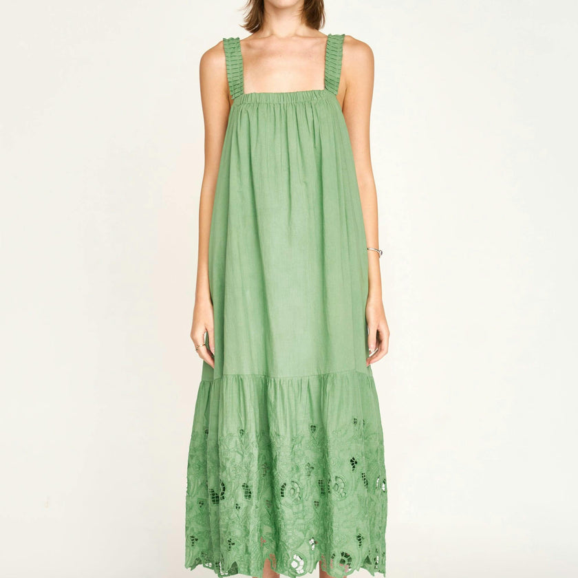 Monaco Dress in Mint Embroidered Deco (Starts Shipping April 10th)