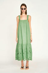 Monaco Dress in Mint Embroidered Deco (Starts Shipping April 10th)