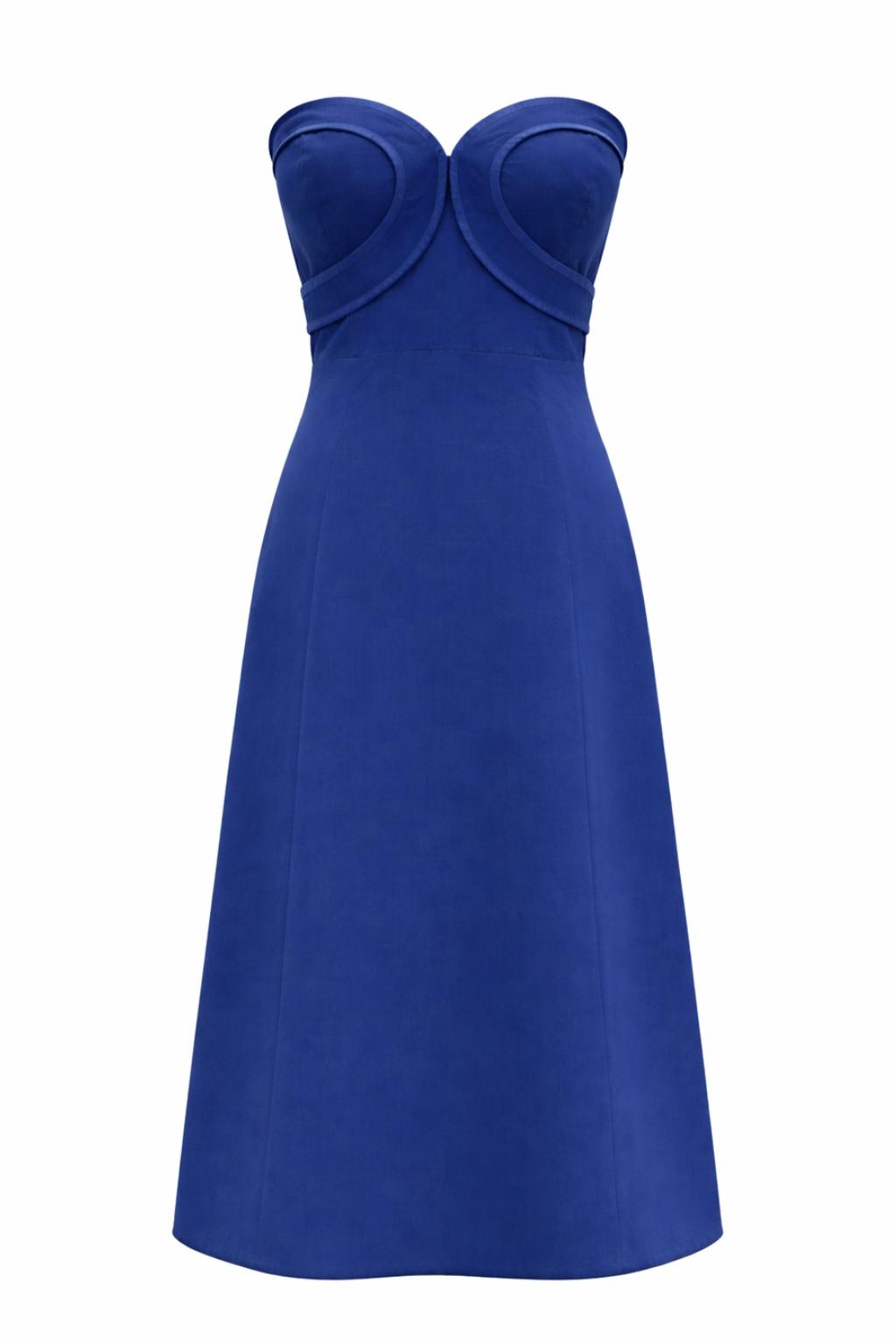 Hayden Royal Blue Strapless Midi Dress