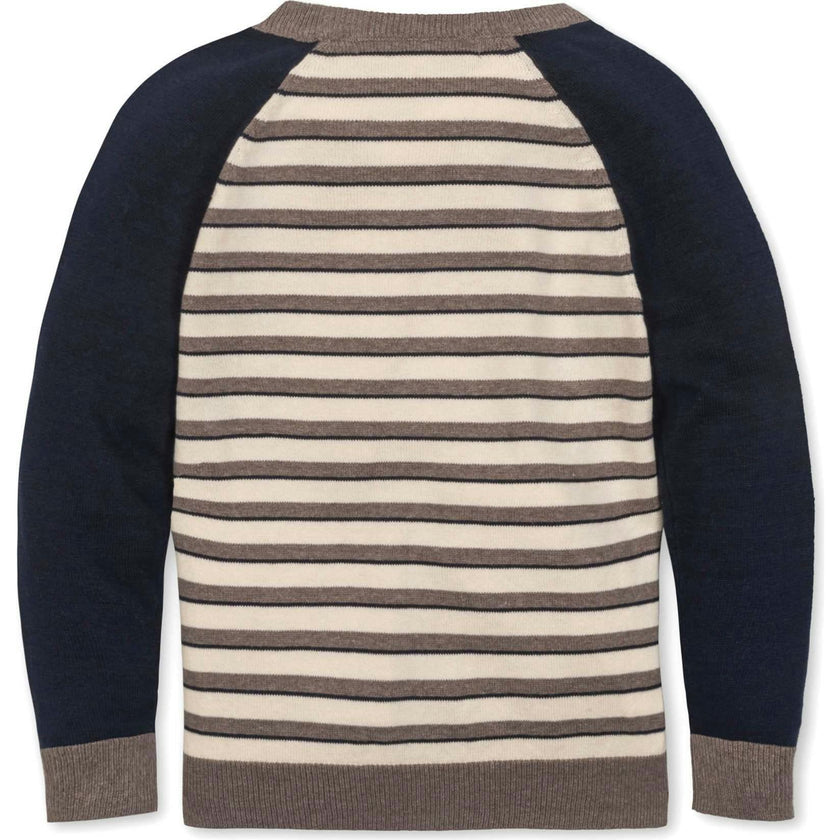Organic Long Sleeve Raglan Sweater, Blue