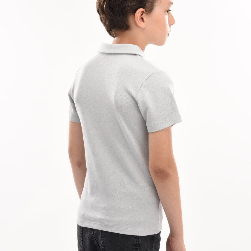 Gray Solid Logo Polo