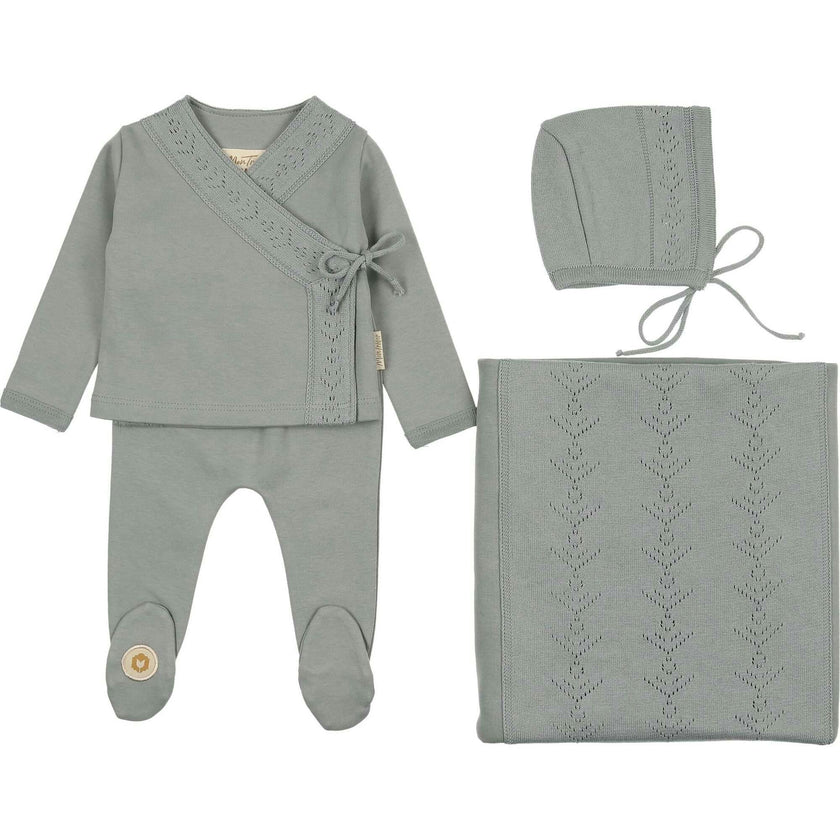 Pointelle Twist Ensemble Layette Set