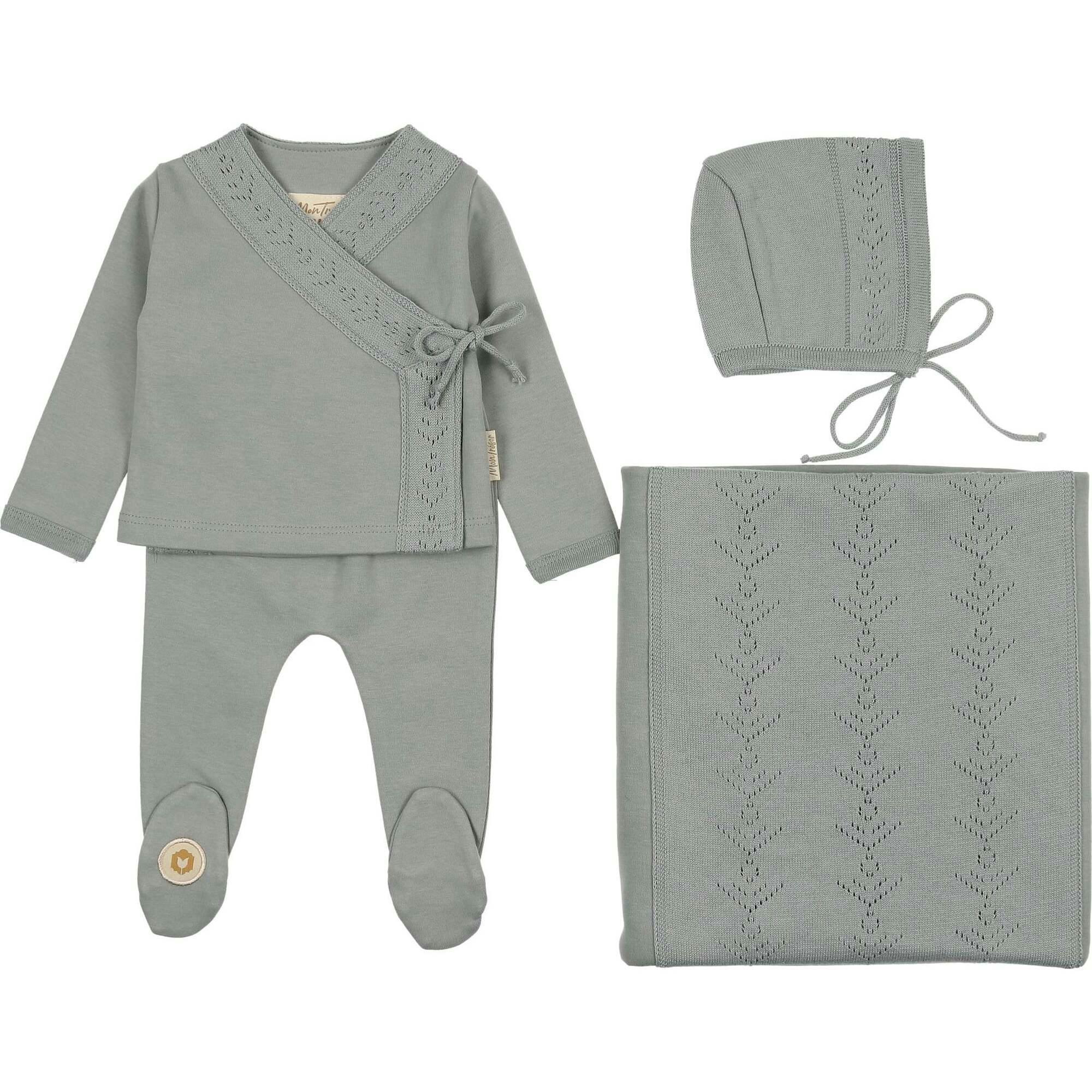 Pointelle Twist Ensemble Layette Set