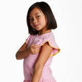 Girls Pink Rib Tiered Dress | Bunny Garden