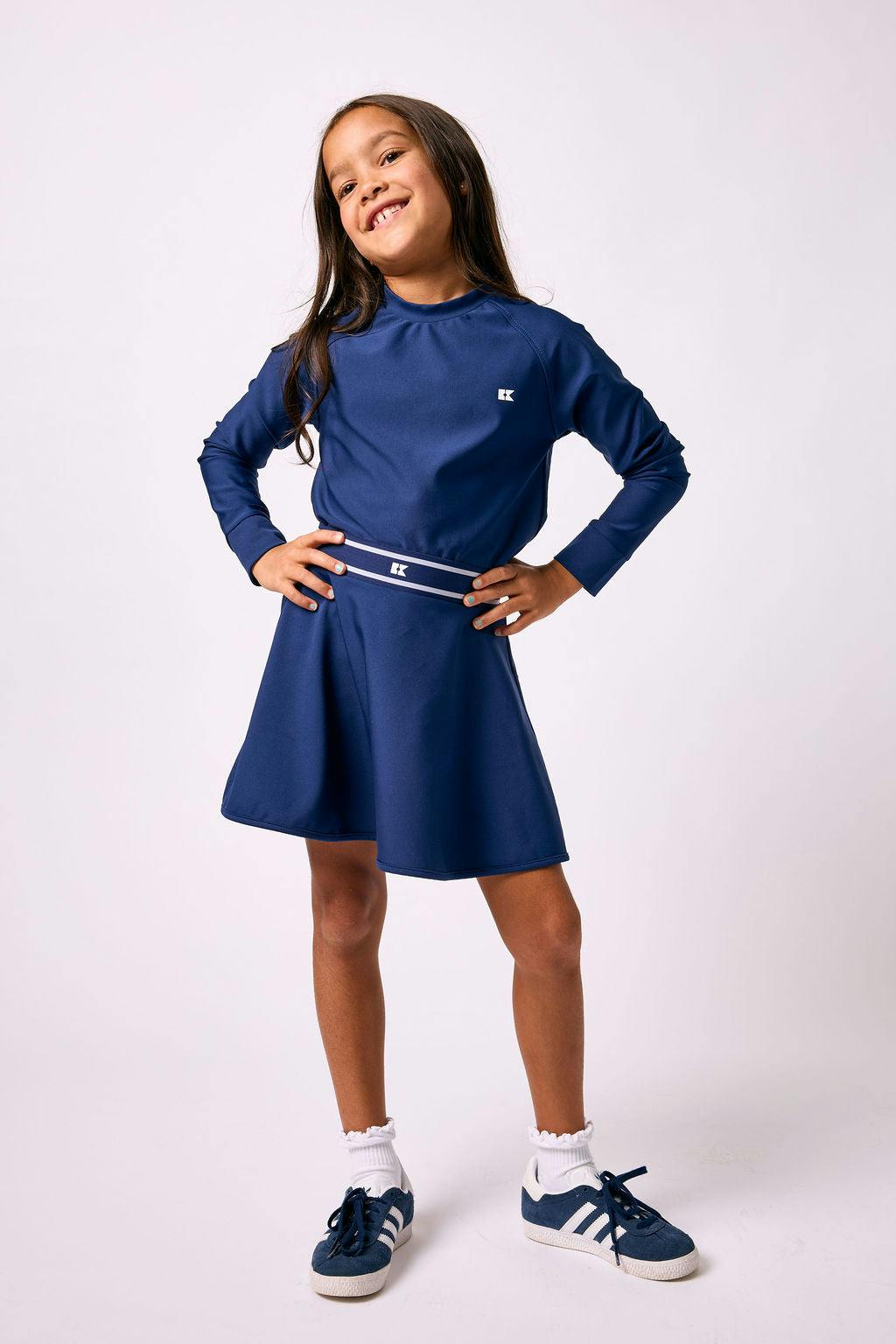 girls navy crewneck