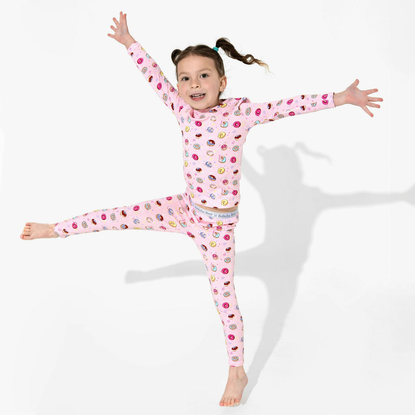 Pink Space Donut Bamboo Kids Pajamas