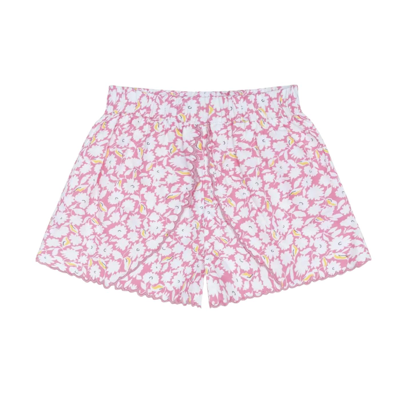 girls blush bloom scalloped short