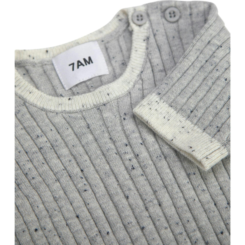 Ribbed Knit Short Sleeve Retro Top