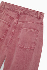 TNS Denim Woman Wide Leg Trouser Rumba Red