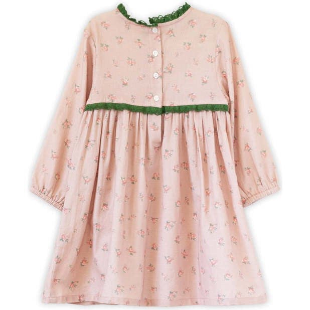 Toddler Priya Dress with Lace Trim | Vintage Pink Rose