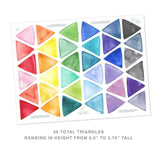 Watercolor Triangles • Rainbow • Large • Peel-and-Stick Wall Decals