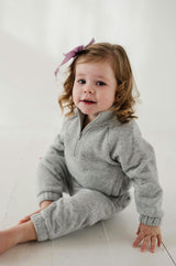 Fleece Zip Set Heather Gray