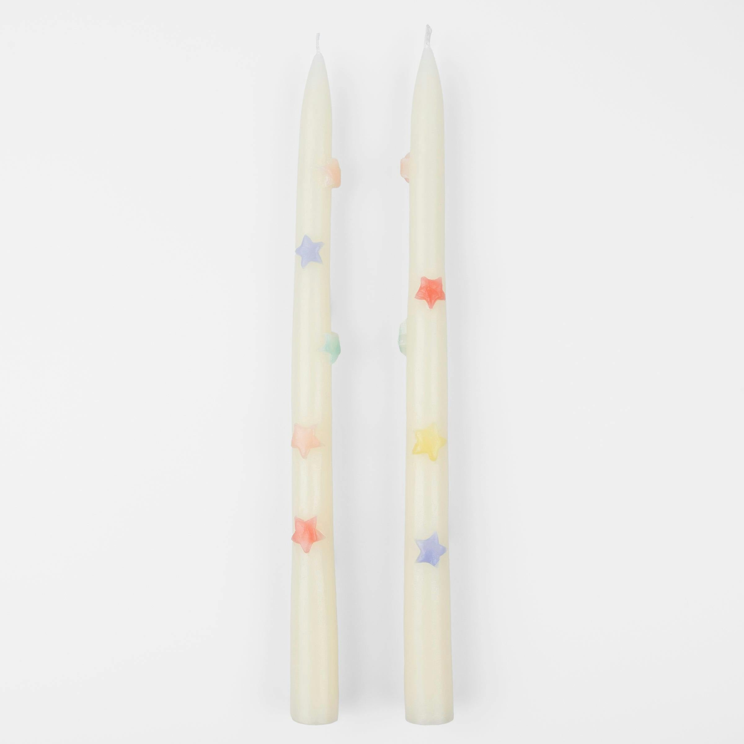 Mixed Star Taper Candles